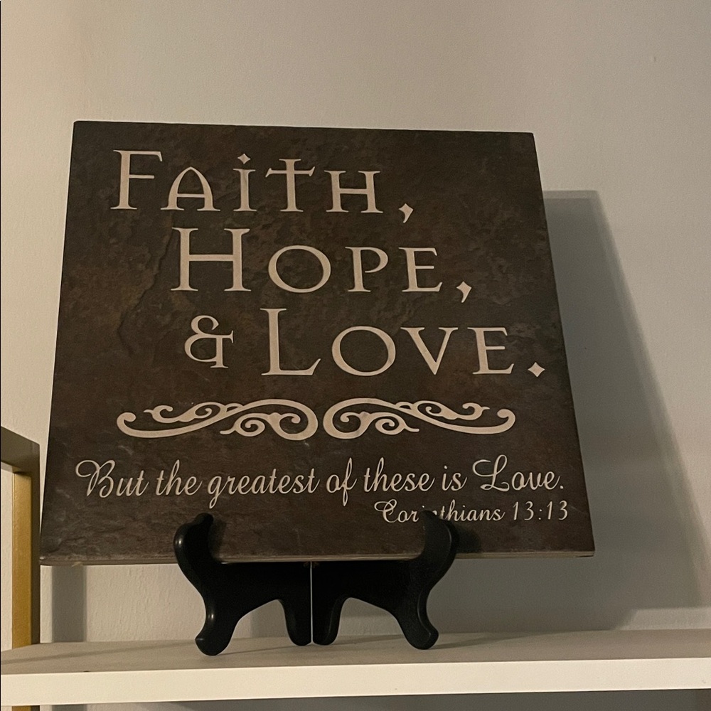 Faith, Hope, & Love Wall Decor - Brown and White